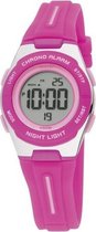 Nowley 8-6260-0-3 digitaal horloge 30 mm 100 meter roze/ zilverkleur