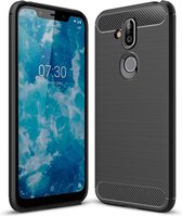 Nokia 8.1 Hoesje - Armor Brushed TPU - Zwart