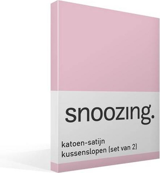 Snoozing - Katoen-satijn - Kussenslopen - Set van 2 - 60x70 cm - Roze