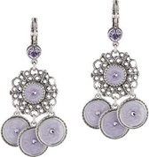 Dolce Luna bijoux Earrings purple Pretty pastel verzilverd met Swarovski Kristal purple