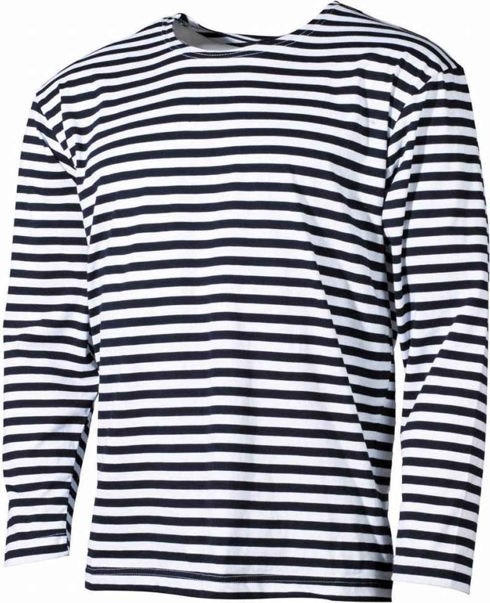 MFH - Russisch marine shirt  -  Wit met blauw  -  Lange mouwen  -  Zomermodel - MAAT M - OVER-SIZED