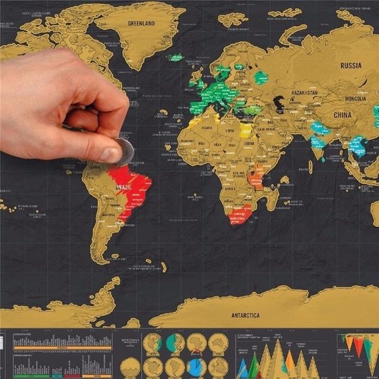 Carte du monde de luxe - carte à gratter - carte à gratter - idéale pour  les vrais... | bol