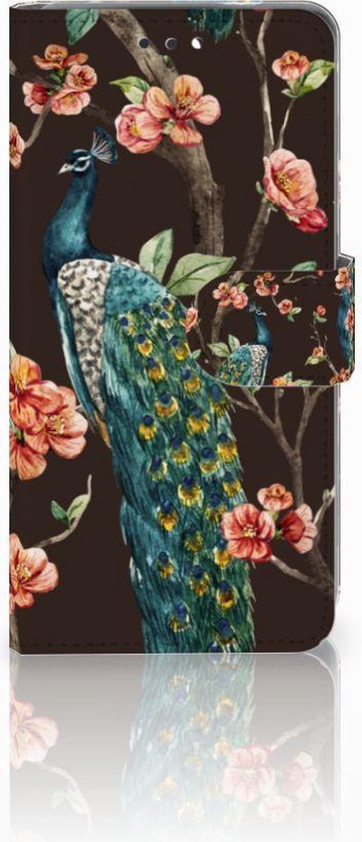 Nokia 3.1 (2018) Telefoonhoesje met Pasjes Pauw met Bloemen
