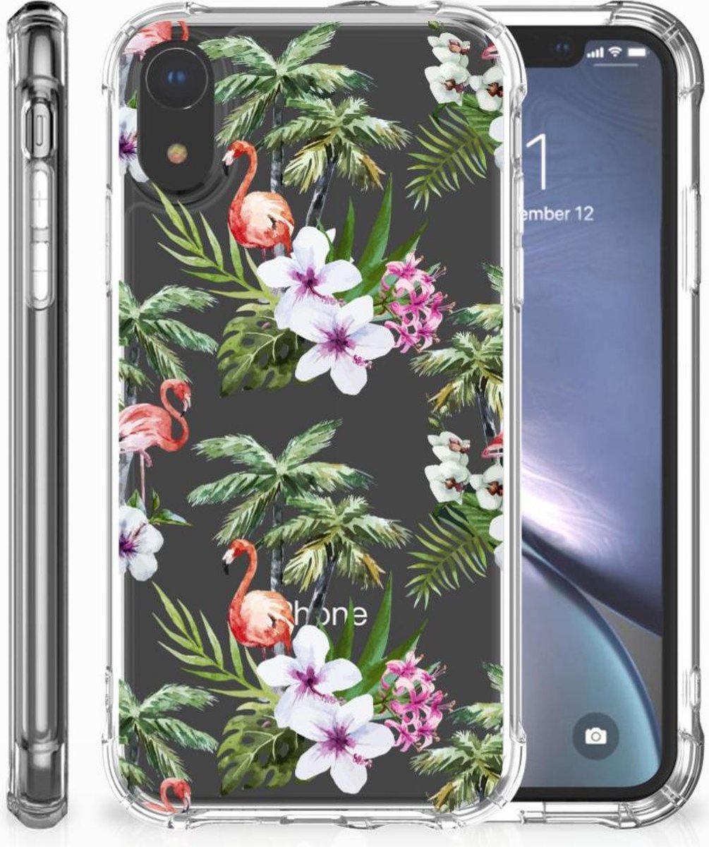 Apple iPhone Xr Case Anti-shock Flamingo Palms