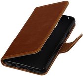 Zakelijke Book Case Telefoonhoesje Geschikt voor de Samsung Galaxy A3 2016 A310F - Portemonnee Hoesje - Pasjeshouder Wallet Case - Bruin