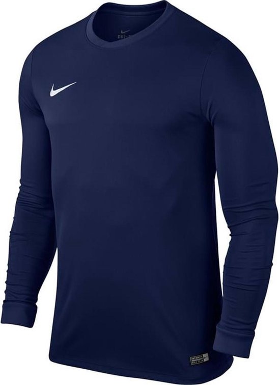 Nike Dry Top Sportshirt LS Heren - Midnight Navy/White