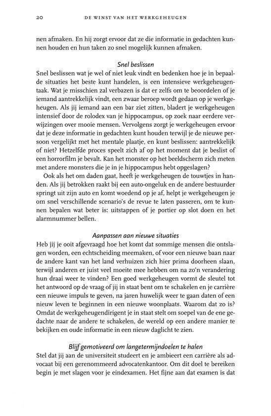 De winst van het werkgeheugen