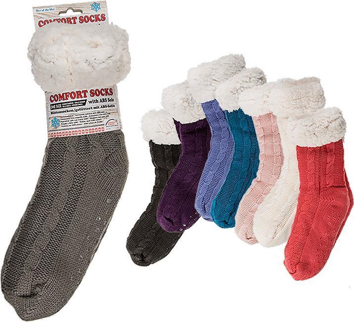 Huissokken voor dames en heren one size. Warme antislip sokken. | bol.com