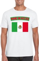 T-shirt met Mexicaanse vlag wit heren S