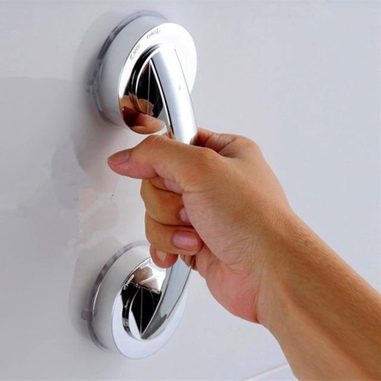 Handgreep met zuignap voor in de badkamer - Handvat voor koelkast - Veiligheid - Zilver - Klein - Merkloos