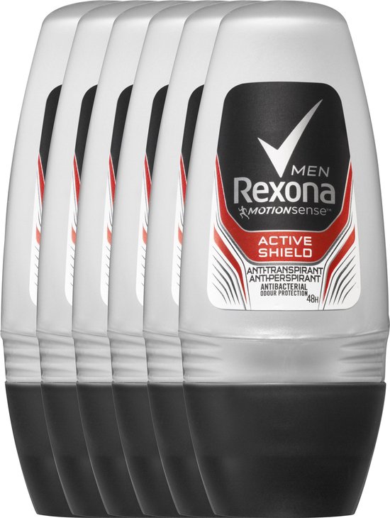 Rexona Men Active Shield Protection Deodorant Roller - 6 x 50 ml -  Voordeelverpakking | bol.com