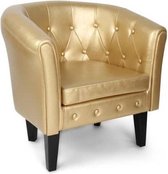 Chesterfield fauteuil, zetel, goudkleurig