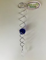 Nature's Melody Crystal Vortex Spinner Wind Spinner Kristal staart 35cm met blauwe glazen kogel van 4cm ,De beste kwaliteit ! wind vanger, Twister ,Hoogwaardige RVS.windgong