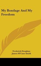 Boek "My Bondage And My Freedom" met een gouden veer op een mosterdgele achtergrond.