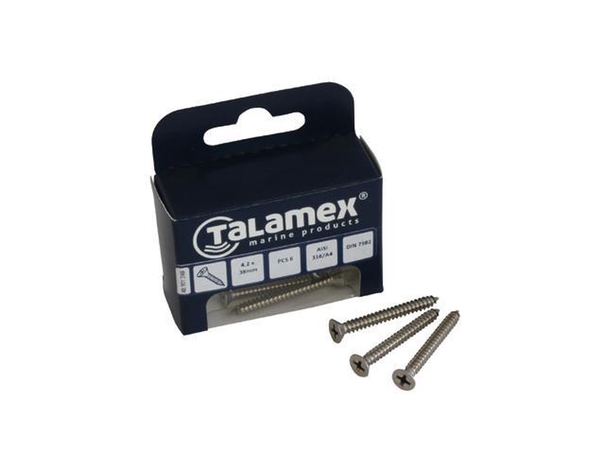 Talamex RVS Plaatschroef plat-philipskruiskop DIN 7982