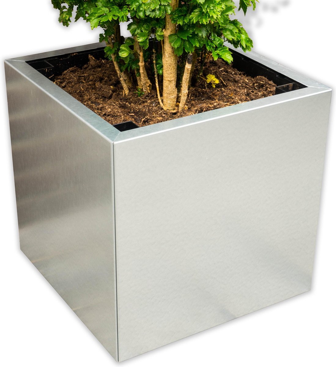Yoepplanter Set Plantenbak - 3x Innovatie: Koppelbare Verrijdbare en Wisselbaar Design - Grote Bloembak Bloempot Plantenpot - Binnen Buiten Tuin Balkon en Huiskamer - Groot 40x40x40 Vierkant Zink