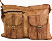 Doenya Leren Tas 'Manon' (camel) retro stijl