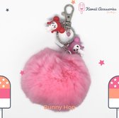Bunny Hop Pompon Swarovski Keychain Bag Pendentif