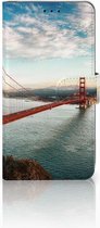 Bookcase Hoesje Geschikt voor Samsung Galaxy A7 (2018) Design Golden Gate Bridge