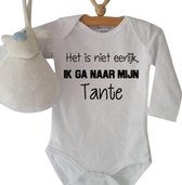 Rompertje Het is niet eerlijk ik ga naar mijn tante| Lange mouw | wit | maat 50/56