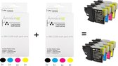 Improducts® Inkt cartridges - Alternatief Brother LC980 LC1100 / LC-980 LC-1100 8 stuks