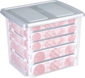 Sunware Nesta kerstballen opbergbox 45L - met plat deksel - trays voor 101 kerstballen