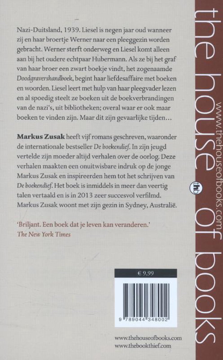 De boekendief - back cover