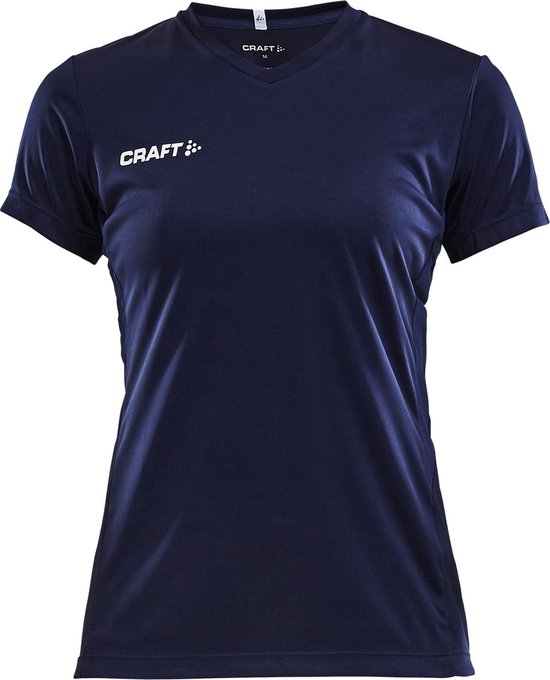 Craft Squad Jersey Solid SS Shirt Dames Sportshirt - Maat S - Vrouwen -  blauw/wit | bol