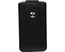 Luxe Smartphone Pouch Maat M ( - Hoesje Geschikt voor Samsung Galaxy S4 i9500 ) Zwart