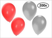 Ballonnen helium 200x rood en zilver