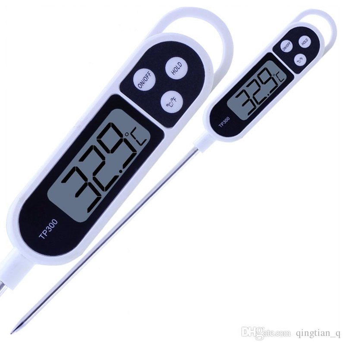 Digitale Multifunctionele Thermometer - vleesthermometer - kerntemperatuur vlees meten - temperatuur vloeistof meten - Voor de juiste temperatuur van je producten - Wit-zwart - Merkloos