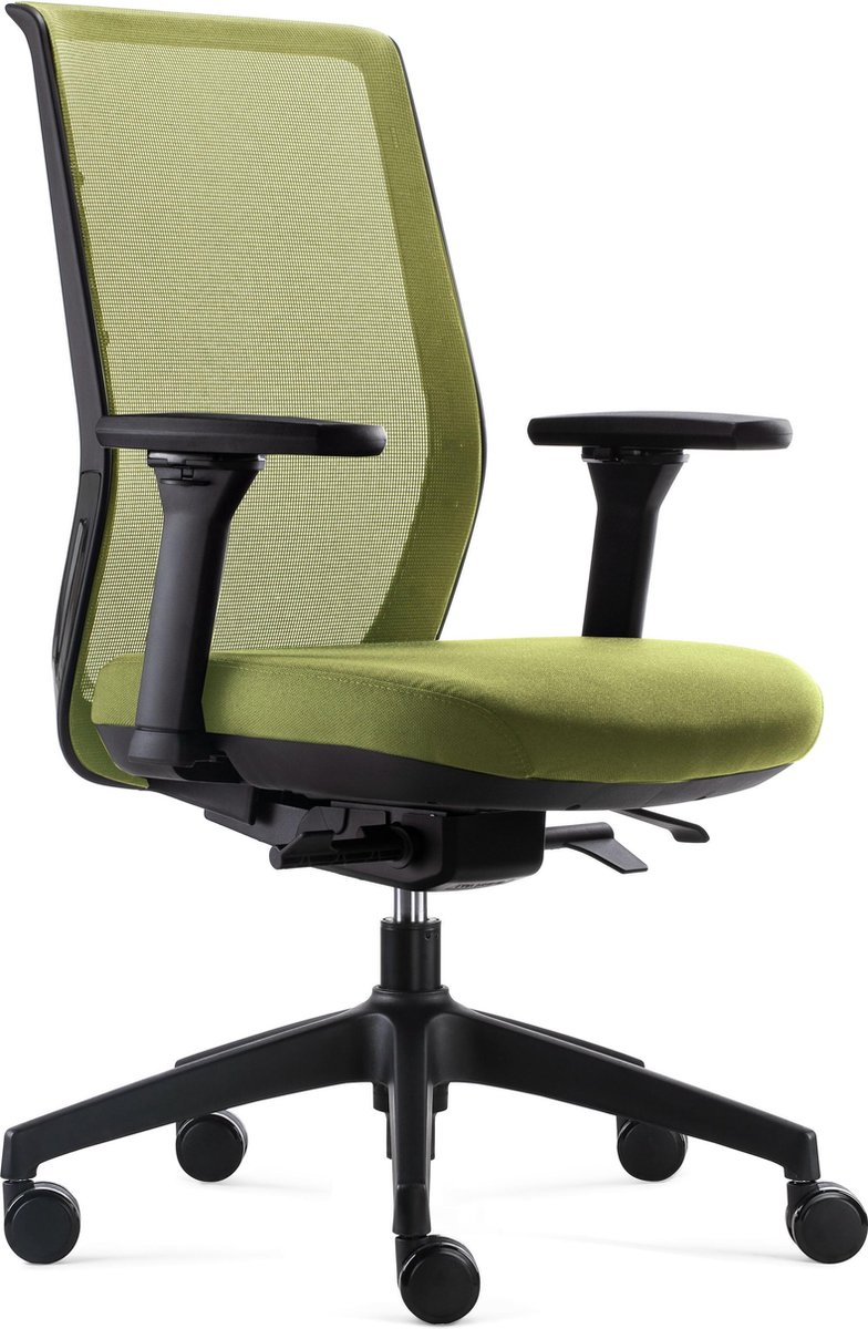 BenS 837-Synchro-4 Groen Ergonomische Bureaustoel met alle instel opties - Voldoet aan EN1335 & ARBO normen Groen/groen