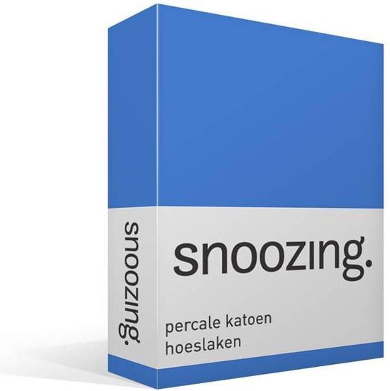 Snoozing - Hoeslaken  - Eenpersoons - 80x200 cm - Percale katoen - Meermin