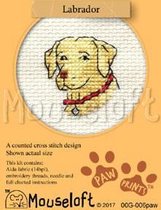 Mini Borduurpakketje ( 6 x 6 cm ) Hond - Labrador - Mouseloft