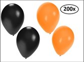 Halloween ballonnen helium 200x oranje en zwart