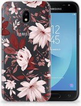 Coque Téléphone pour Samsung Galaxy J3 2017 Housse TPU Silicone Etui Fleurs Aquarelle