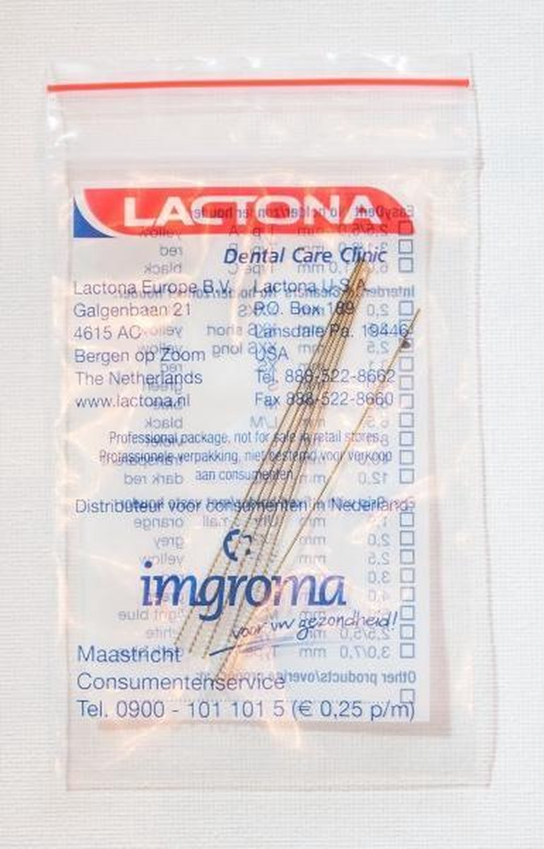 Lactona Interdentaal Ragers Xx-Small Long 25mm - Geel - 5 x 5 Stuks - Voordeelpakket