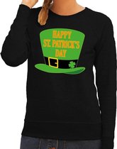 Happy St. Patricksday sweater zwart dames XL