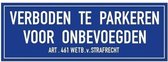 Verboden te parkeren voor onbevoegden sticker - 20 x 7 cm - parkeerverbod stickers