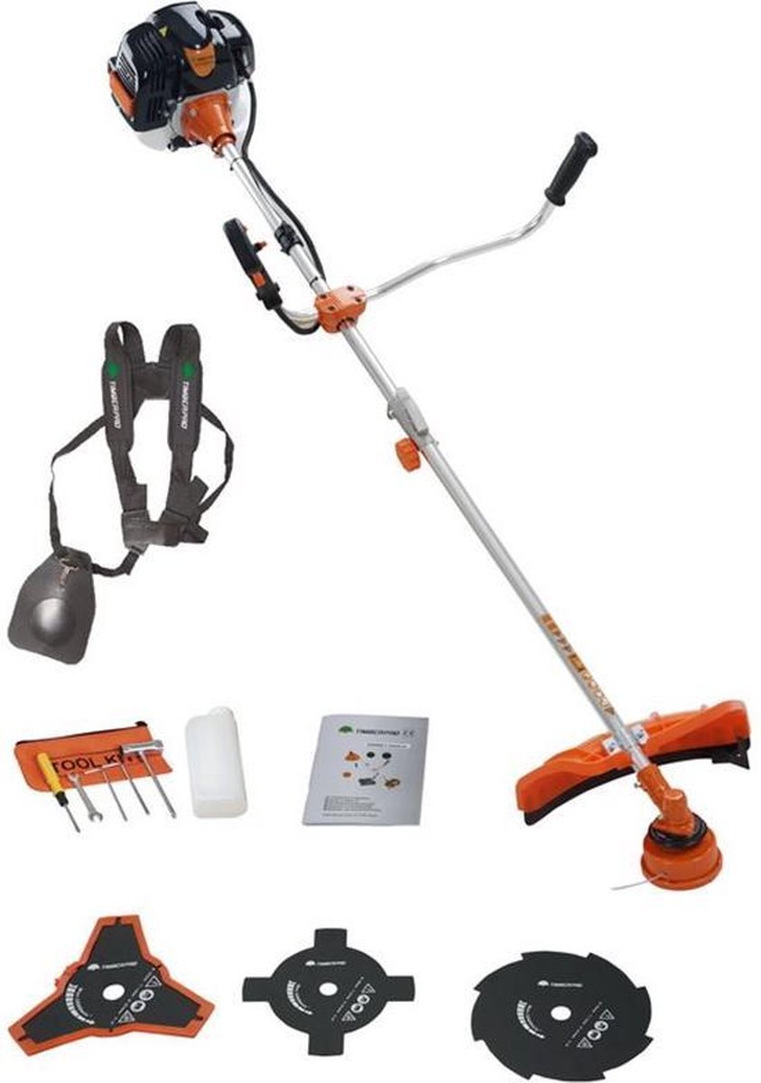 TIMBERPRO - Bosmaaier 2-in-1 - benzine - draad en mes - 52 cm³ - 3,0 PK.