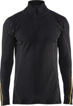 Blåkläder 4796-1075 Vlamvertragend Onderhemd Zip-Neck Zwart maat XS