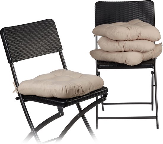 gips Bevatten vijver Relaxdays zitkussen 4 stuks - stoelkussen - tuinkussen - extra zacht -  kussen - grijs | bol.com