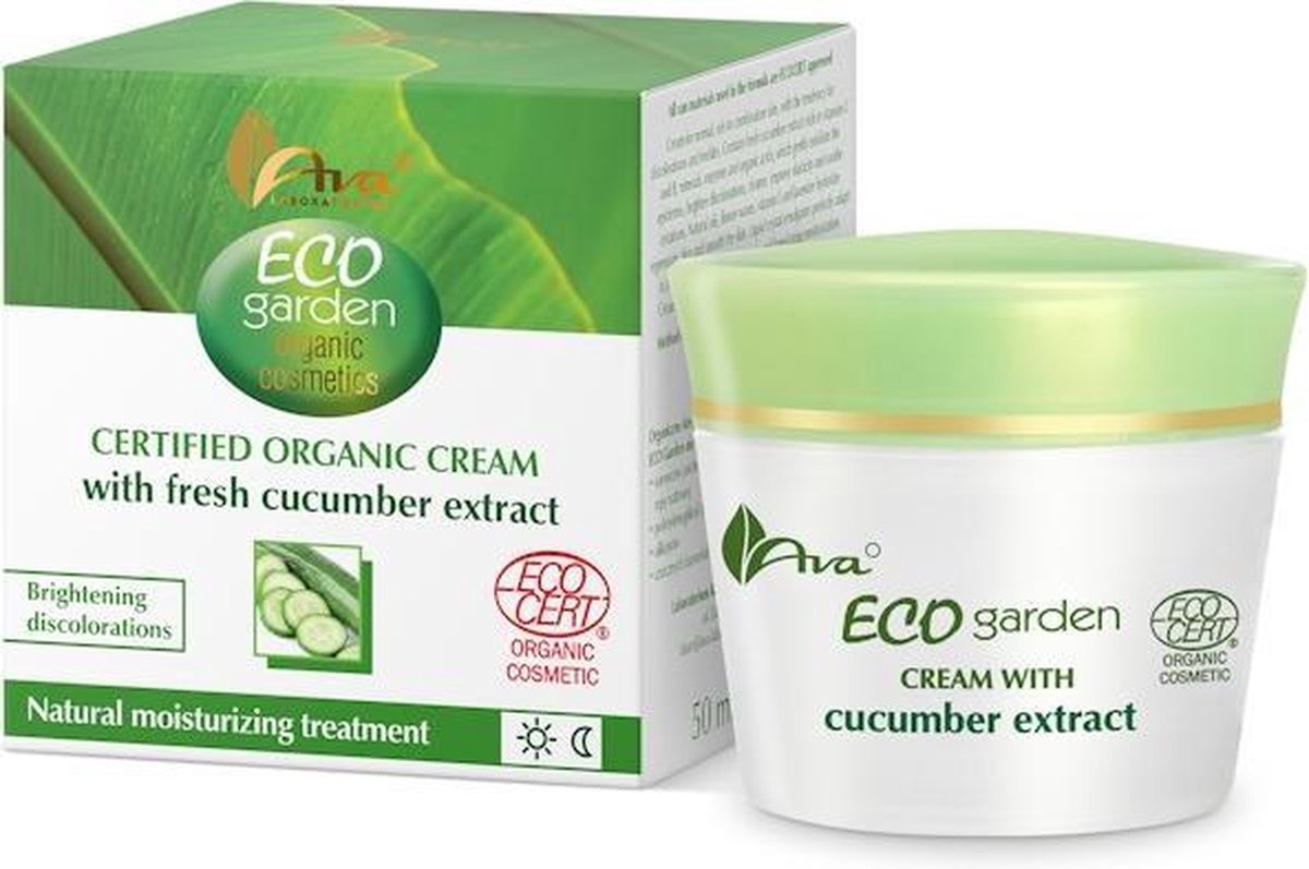 AVA Cosmetics - Eco Garden - Certified Organic Cream with cucumber 50ml.