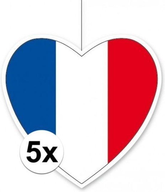5x Décoration à suspendre coeur France 14 cm - Drapeau français Championnat  d'Europe /... | bol