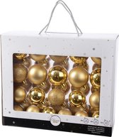 Decoris Kerstballen - 42 stuks - goud - kunststof - 5/6/7 cm