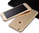 Telefoonhoesje - Telefooncase - Tempered glass - iPhone 7 Goud - 360 graden case