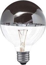 Globelamp | Kopspiegel | 100W | 95mm | E27 | Grote fitting | Zilver | 2 stuks