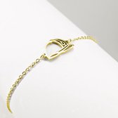 Ponytail & Co® Armband met Paardrijcap - Dames - Staal goudverguld - S (13 + 5 cm)