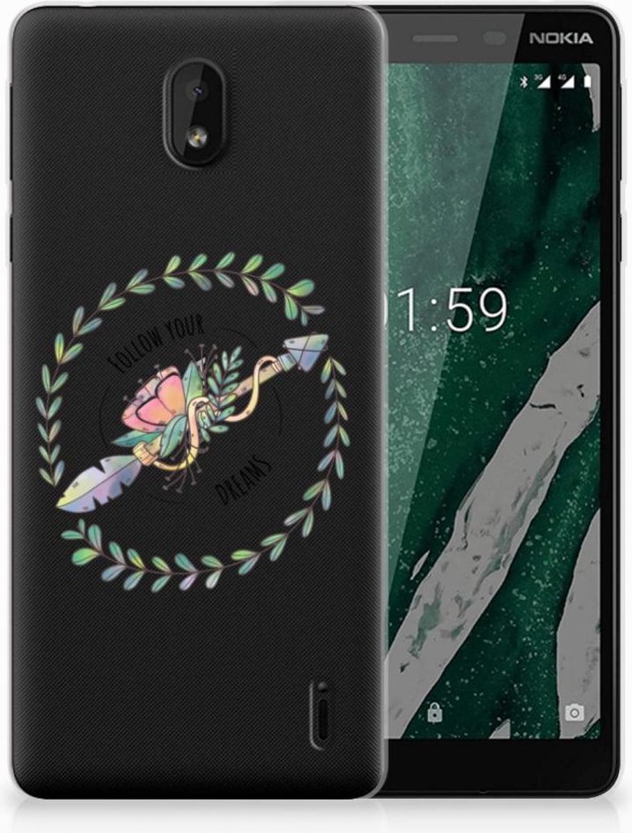 Nokia 1 Plus Telefoonhoesje met Naam Boho Dreams
