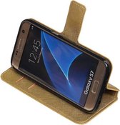 BestCases.nl Goud Samsung Galaxy S7 TPU wallet case booktype hoesje HM Book